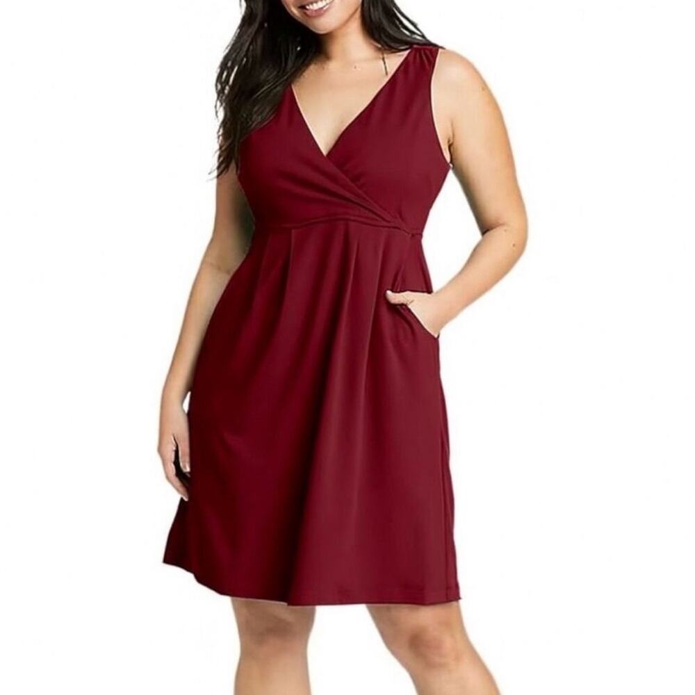 NWT Eddie Bauer Aster 7 Days Crossover Tank Dress Royal Red Size Large